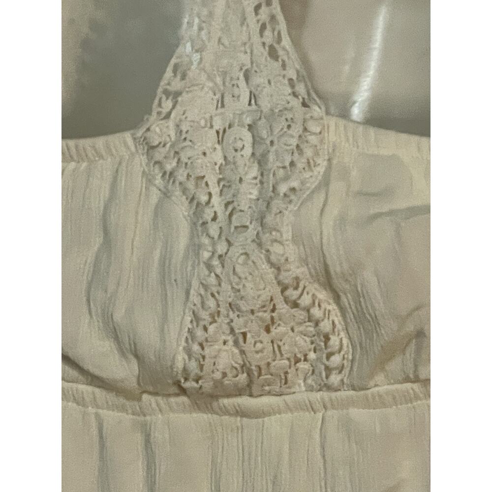 Living Doll Los Angeles Bohemian Sundress Women’s XS Ivory Lined Crochet Long - Picture 6 of 12